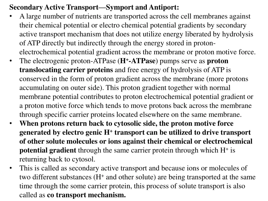 secondary active transport symport and antiport