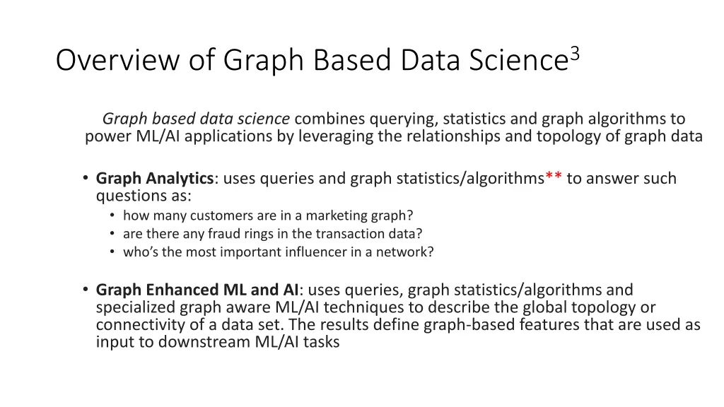 overview of graph based data science 3