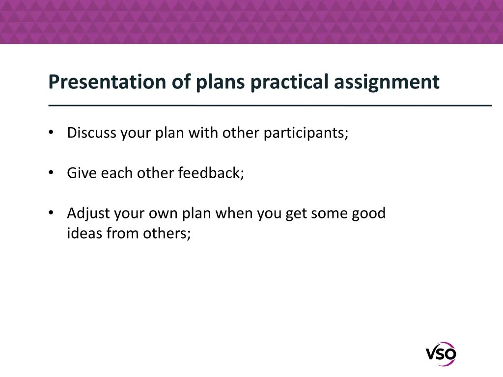 presentation of plans practical assignment