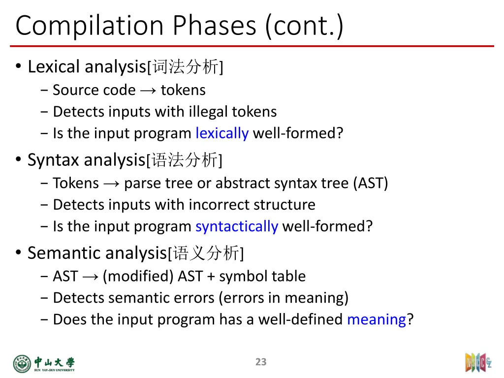 compilation phases cont