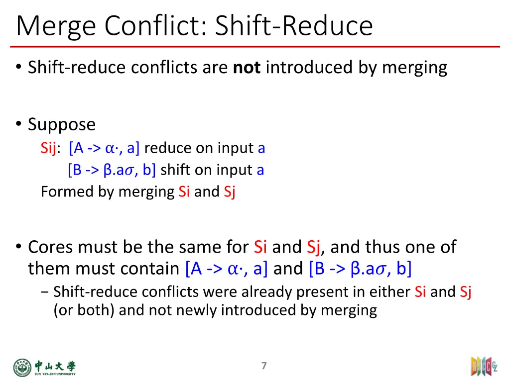 merge conflict shift reduce