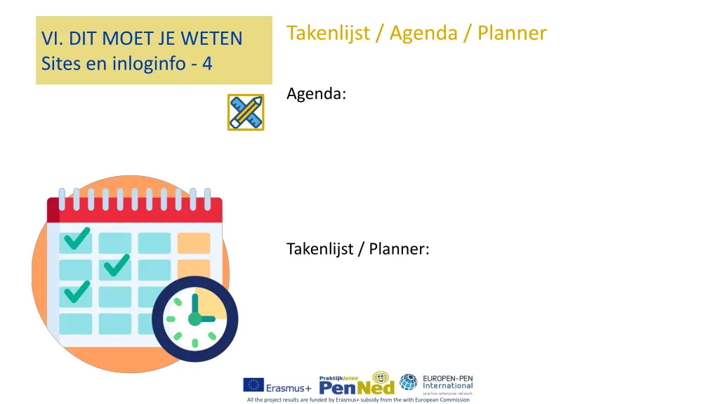 takenlijst agenda planner