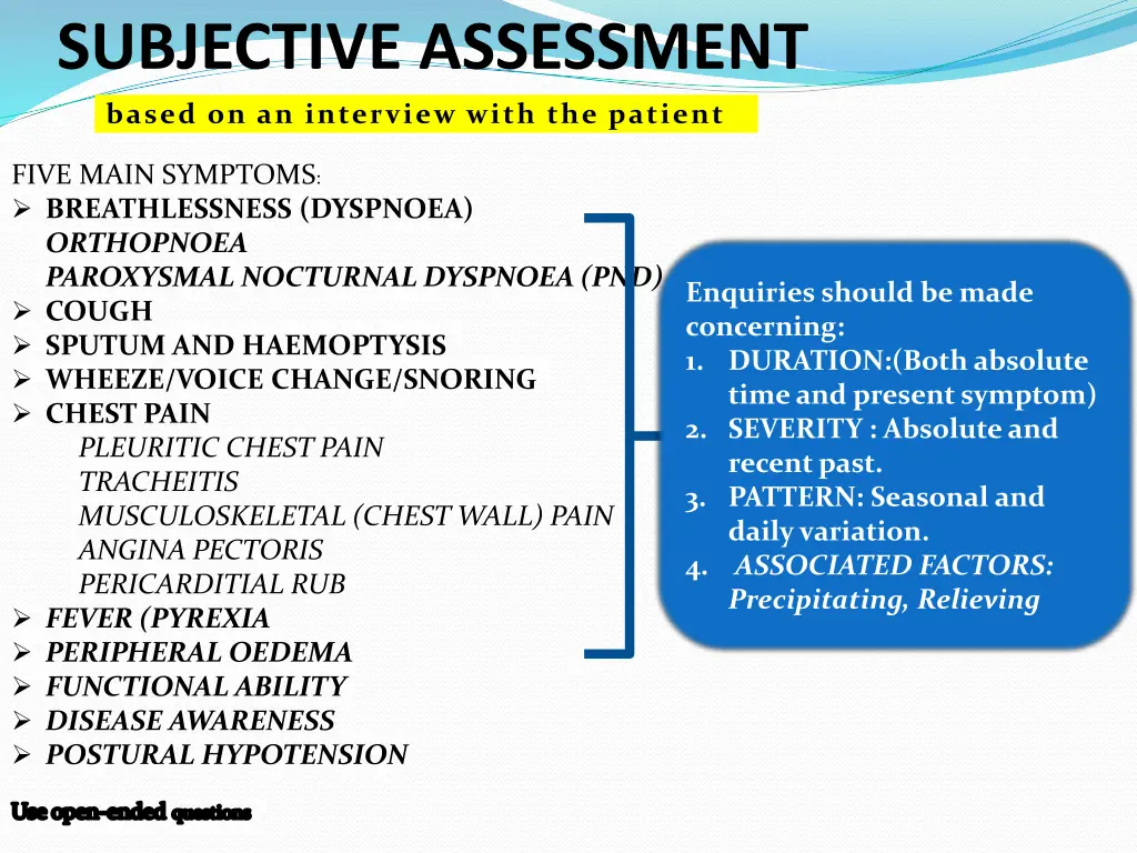 subjective assessment