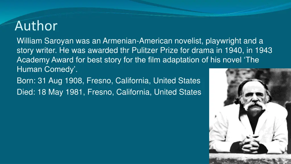 author william saroyan was an armenian american