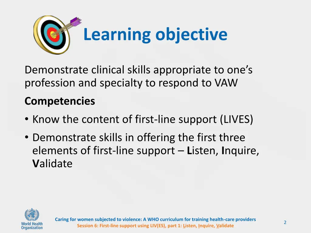 learning objective