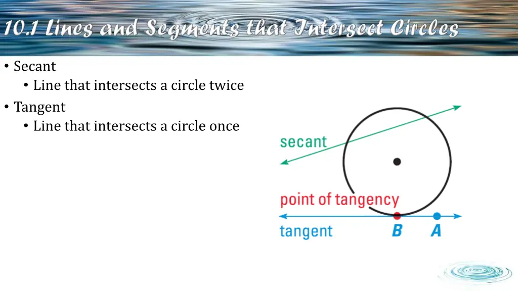 secant line that intersects a circle twice