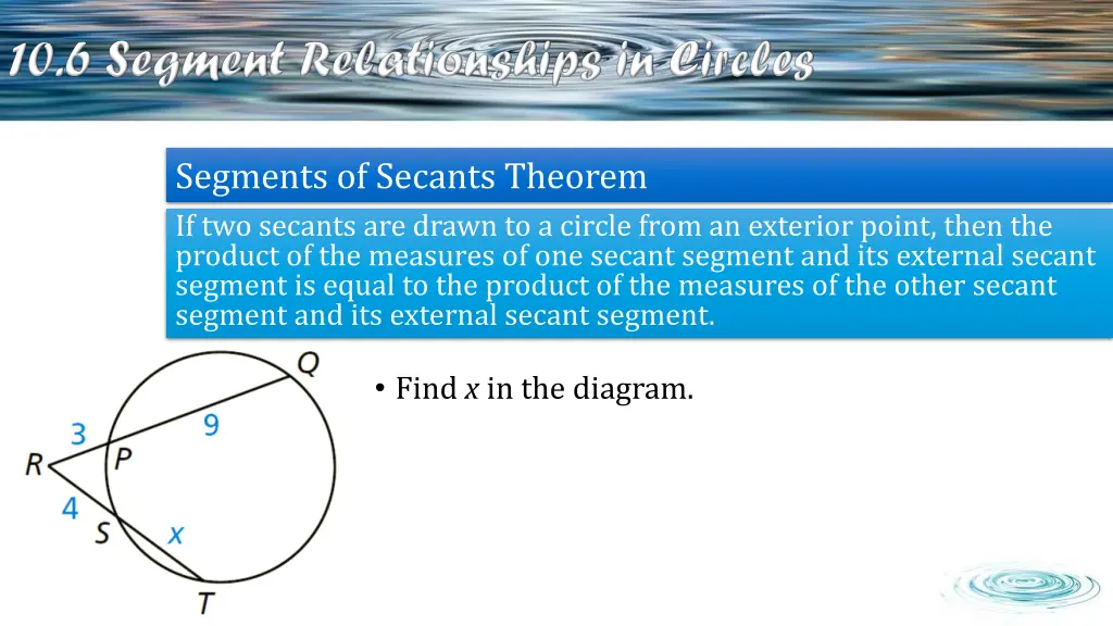 segments of secants theorem