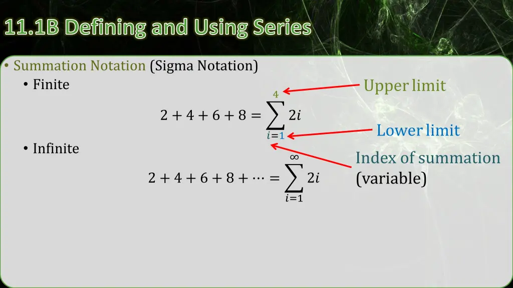 11 1b defining and using series 2