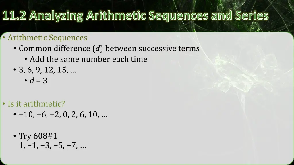 11 2 analyzing arithmetic sequences and series 2