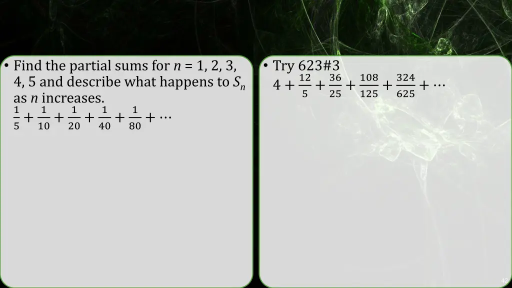 find the partial sums