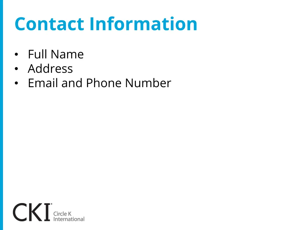 contact information