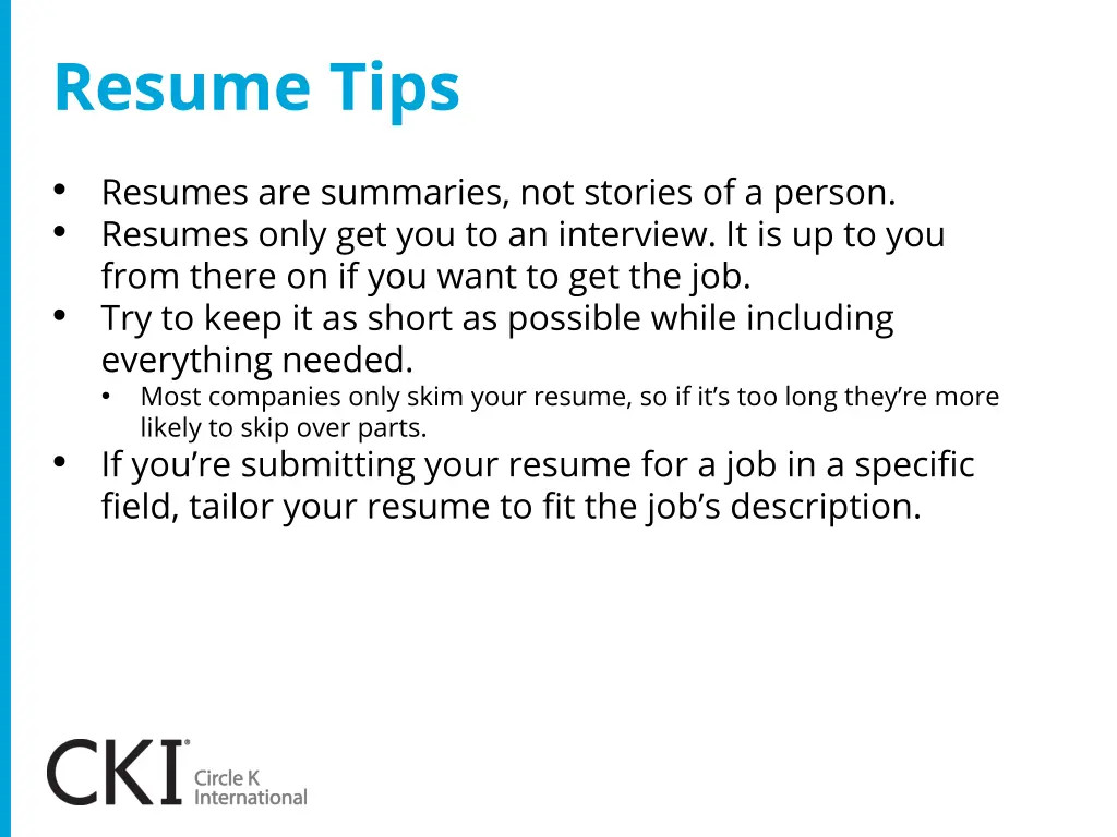 resume tips