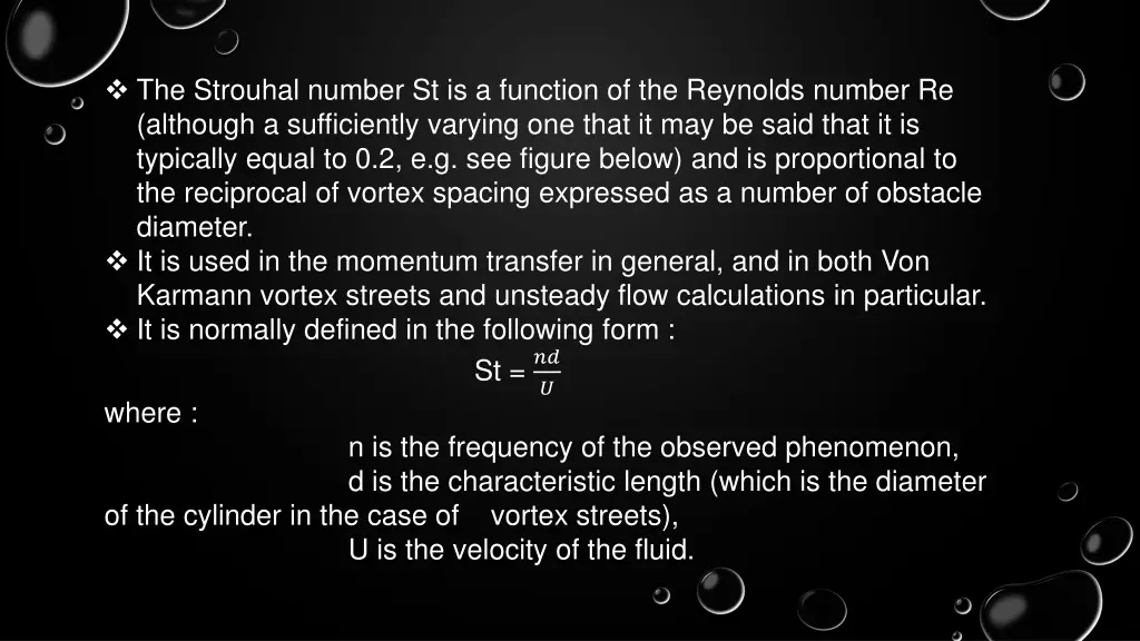 the strouhal number st is a function