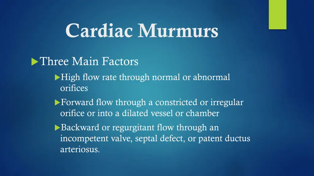 cardiac murmurs