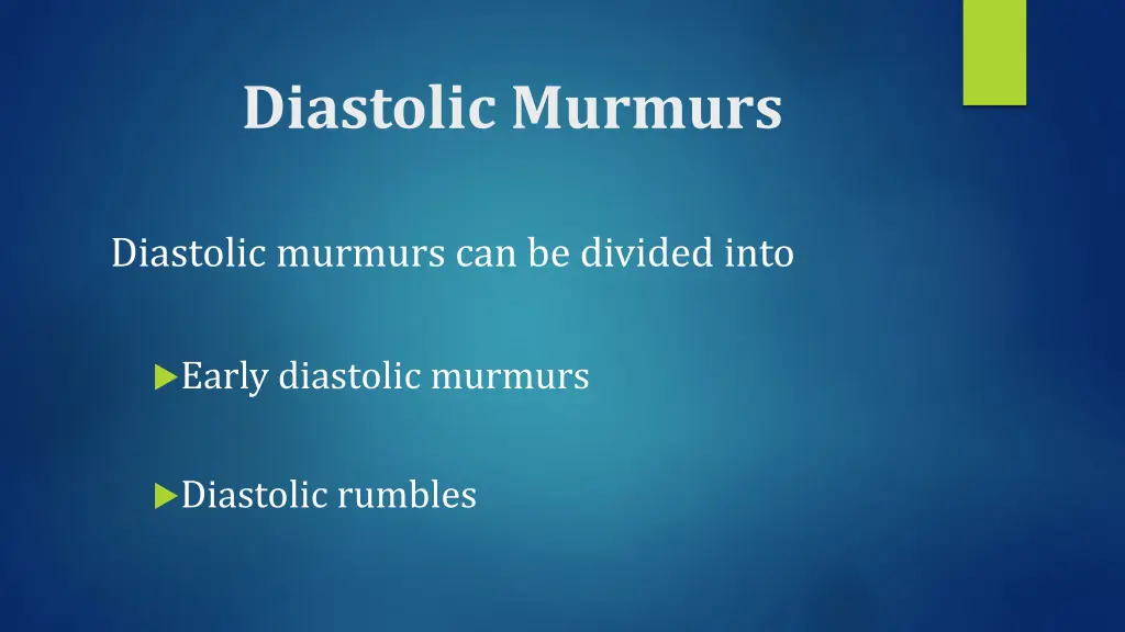 diastolic murmurs