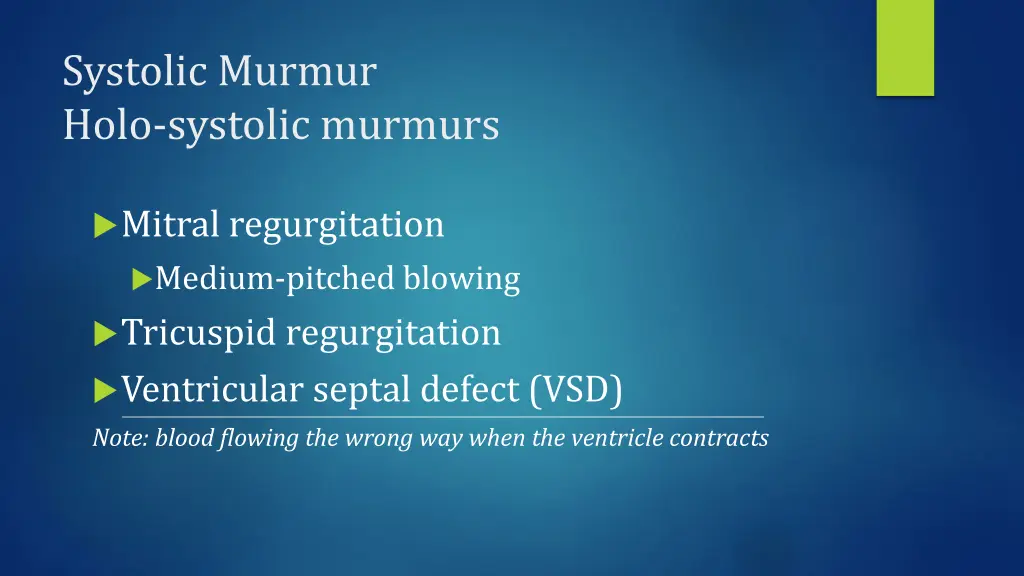 systolic murmur holo systolic murmurs