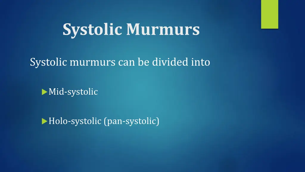 systolic murmurs