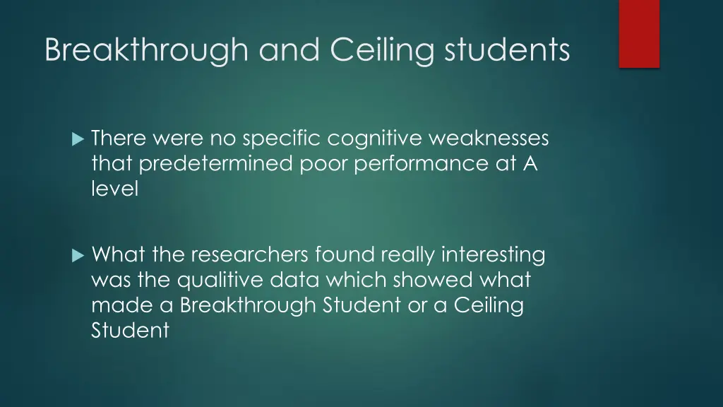 breakthrough and ceiling students 1