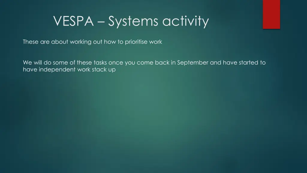 vespa systems activity