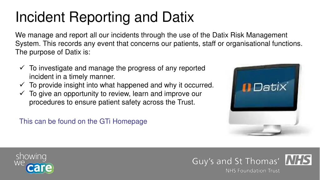 incident reporting and datix