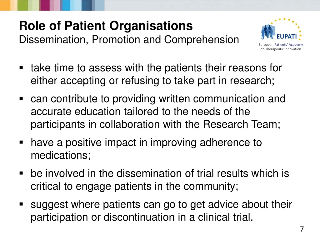 role of patient organisations dissemination 1