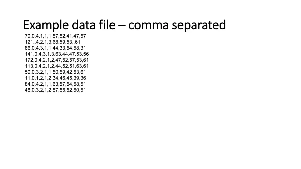 example data file example data file comma