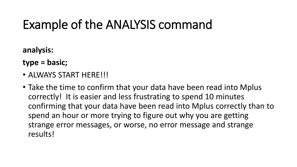 example of the analysis command example