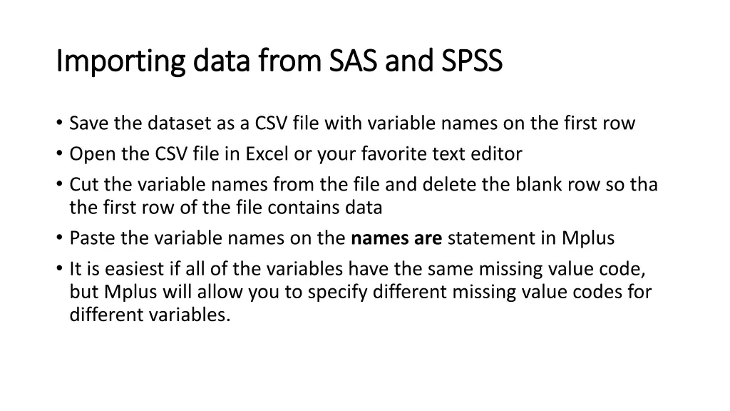 importing data from sas and spss importing data