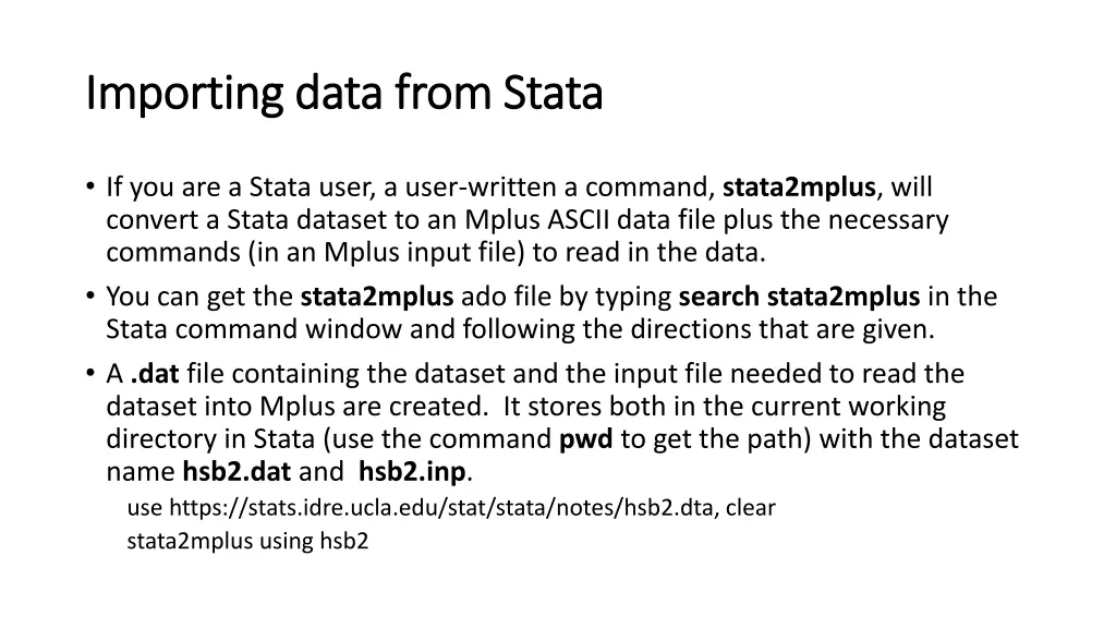 importing data from stata importing data from