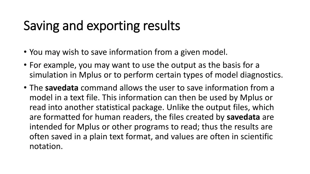 saving and exporting results saving and exporting 1