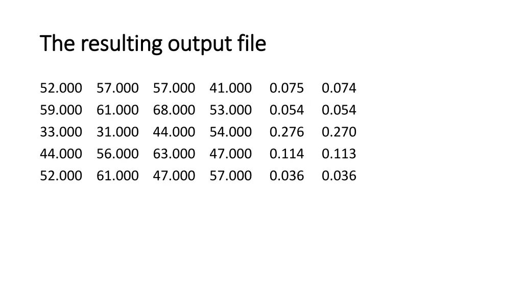 the resulting output file the resulting output 1