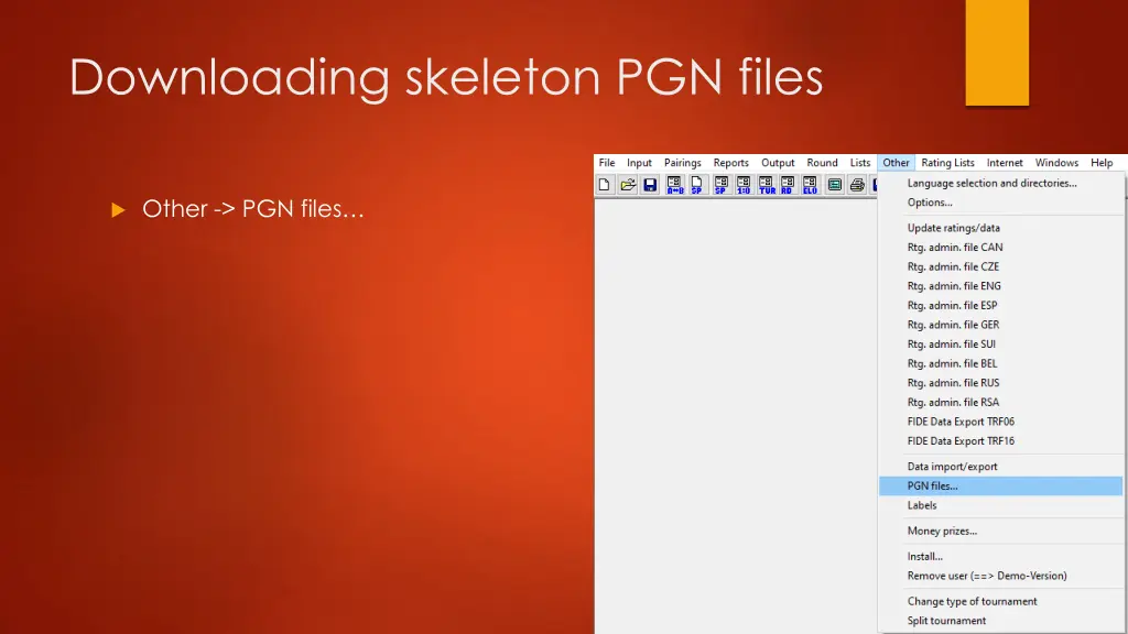 downloading skeleton pgn files