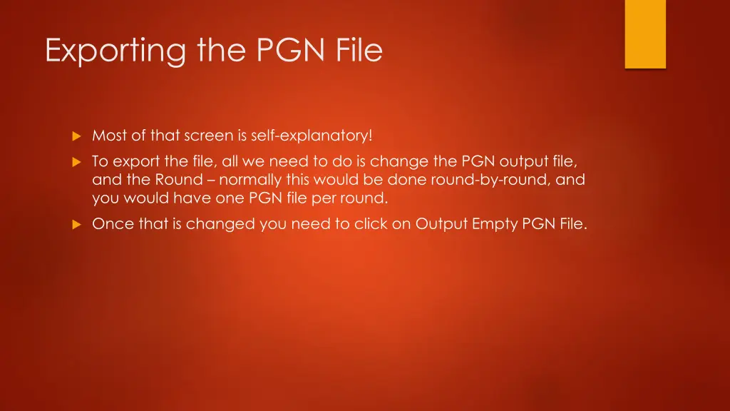 exporting the pgn file 1