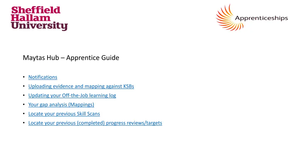 maytas hub apprentice guide