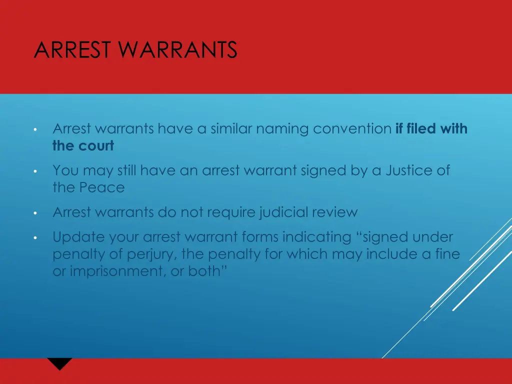 arrest warrants