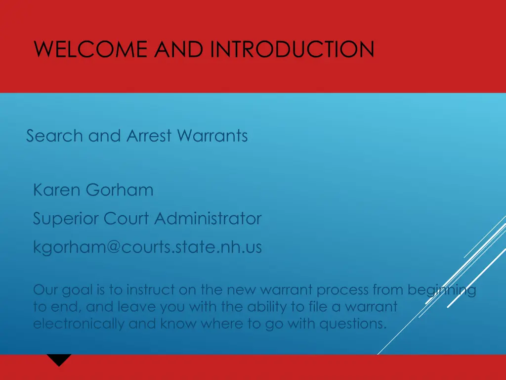 welcome and introduction