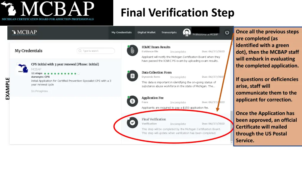 final verification step