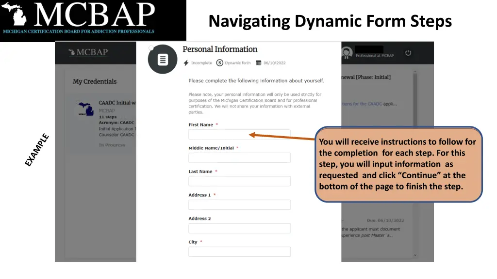 navigating dynamic form steps 1