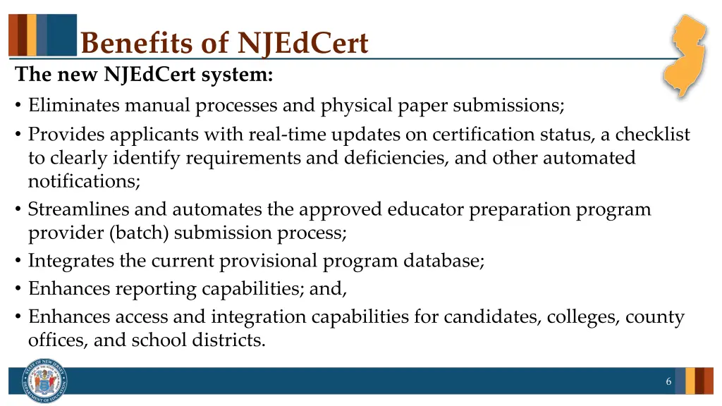 benefits of njedcert the new njedcert system