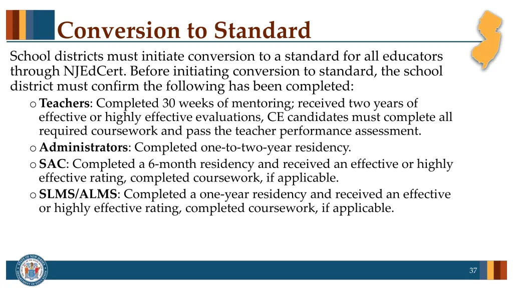 conversion to standard school districts must