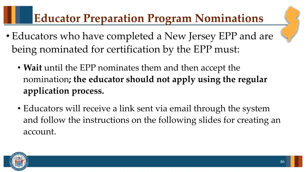 educator preparation program nominations