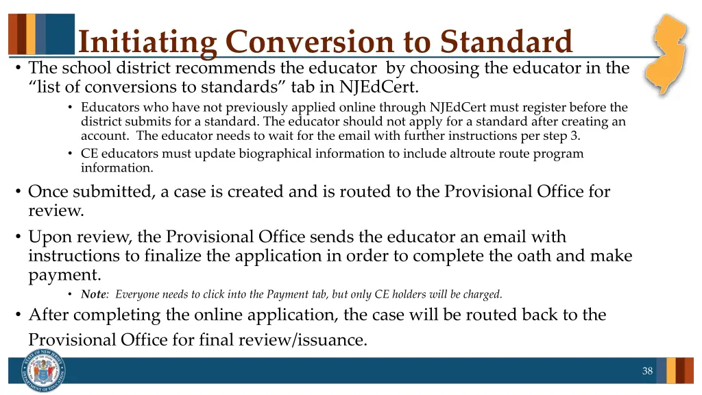 initiating conversion to standard the school