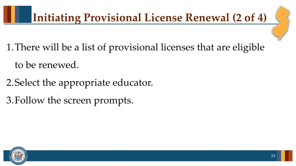 initiating provisional license renewal 2 of 4