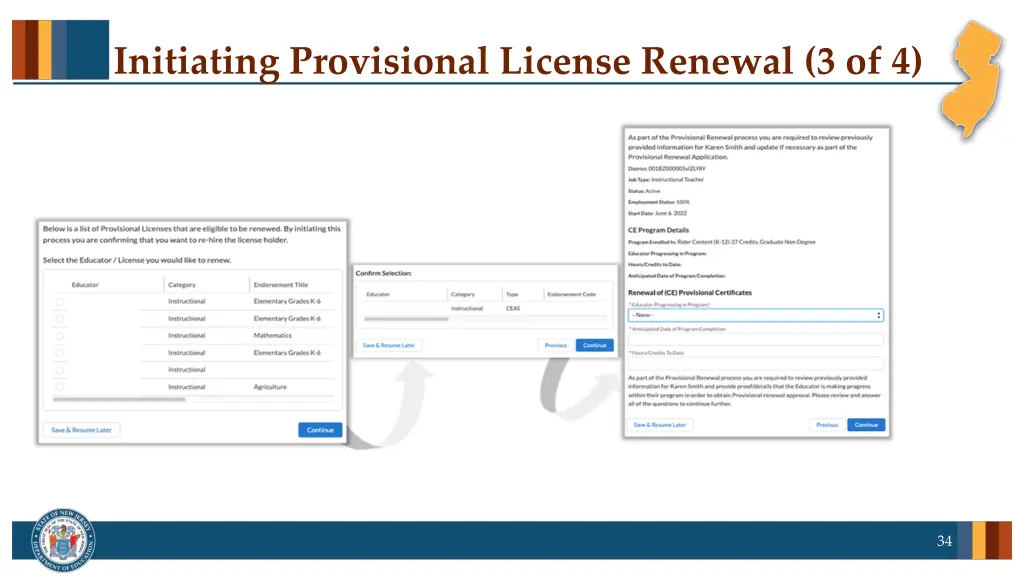 initiating provisional license renewal 3 of 4