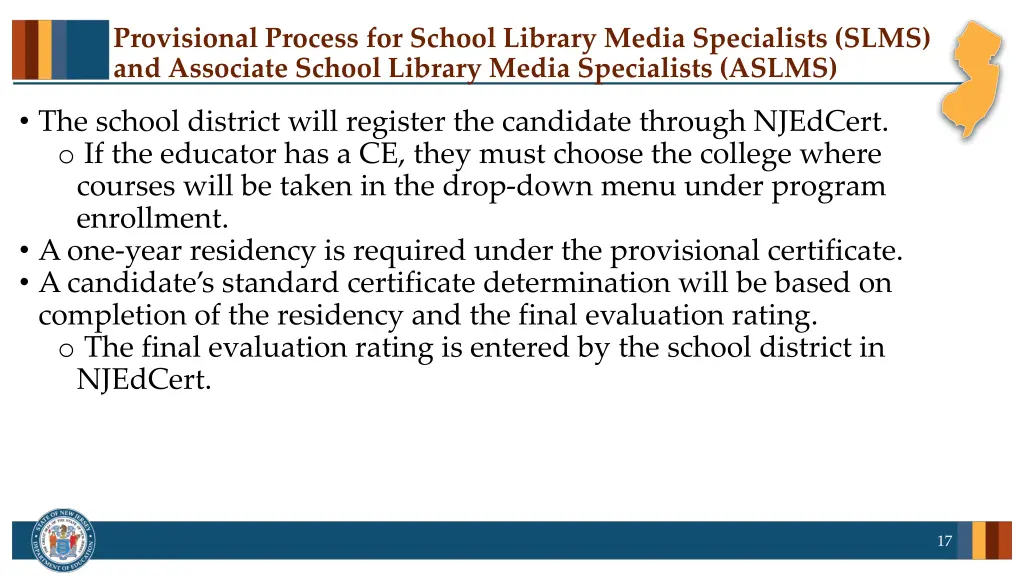 provisional process for school library media