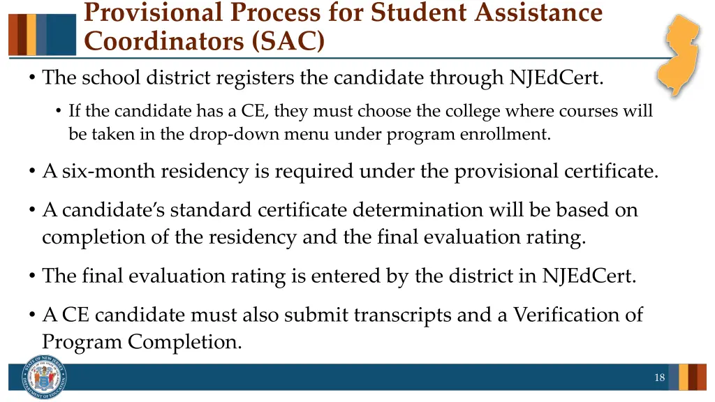 provisional process for student assistance