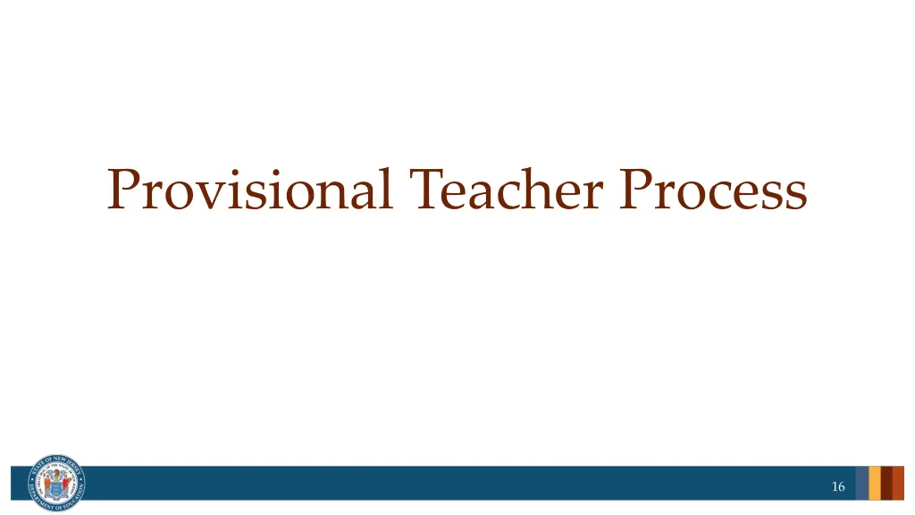 provisional teacher process