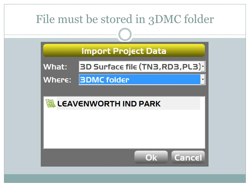 file must be stored in 3dmc folder