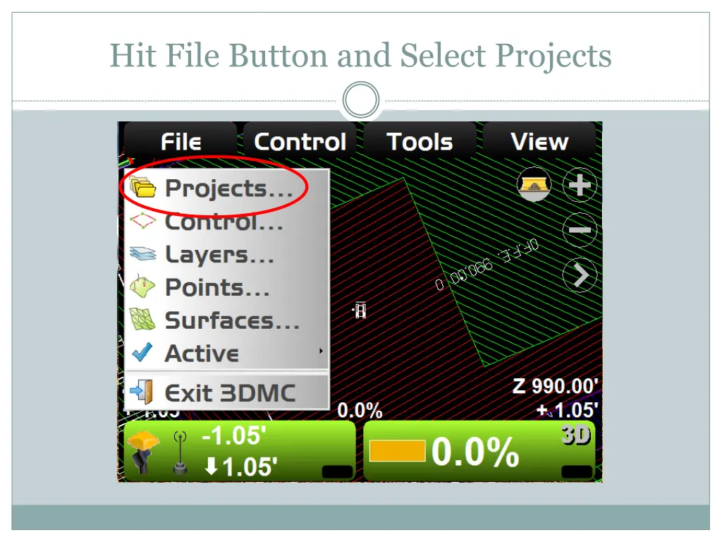 hit file button and select projects