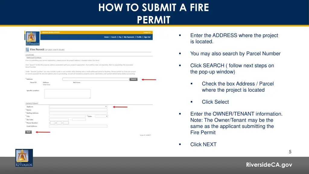 how to submit a fire permit 3